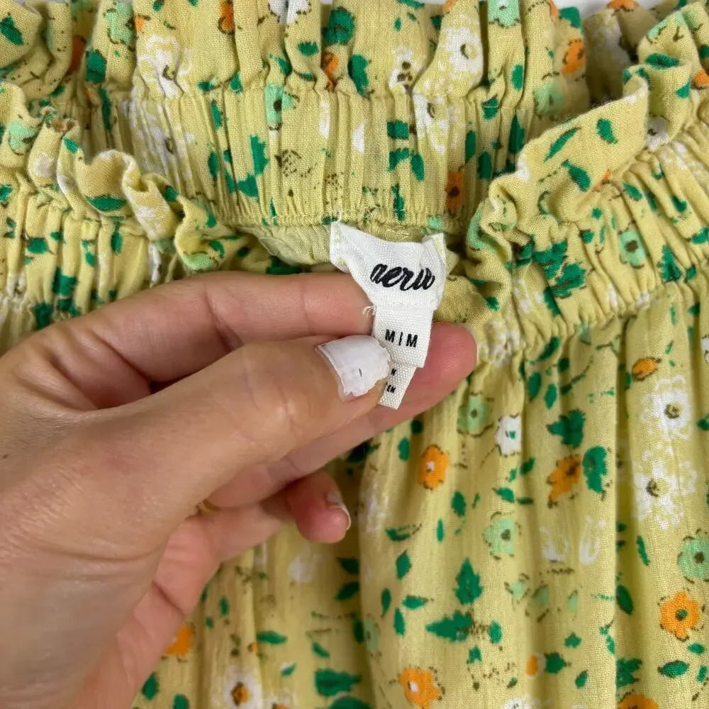Aerie Yellow Floral Skort - Women's Size Medium - Fairycore Garden